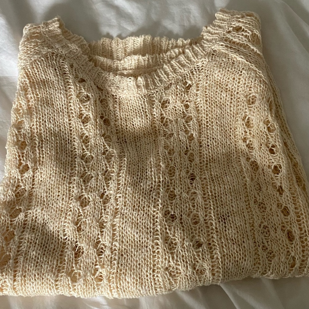 LA hearts creamy beige loose knit sweater